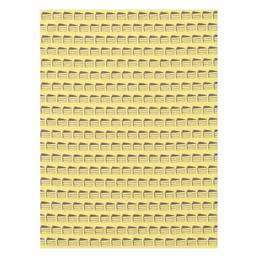 イエローレイヤーケーキスライスチョコレートアイシングベイクセール テーブルクロス (正面)