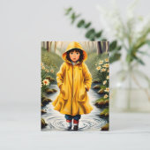 イエローレインコートの少女 ポストカード (スタンド正面)