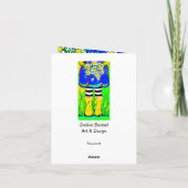 イエローレインブーツデイジースプリングタイムサンキューカー カード (裏面)