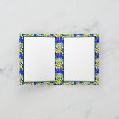 イエローレインブーツデイジースプリングタイムサンキューカー カード (内部)