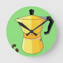 イエローレインボーエスプレッソ ラウンド壁時計