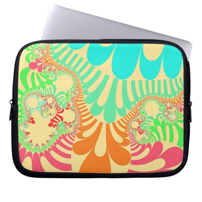 イエローレインボーモダン ラップトップスリーブ (正面)