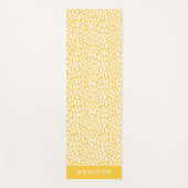 イエローレオパードパーソナライズされたプリント ヨガマット (正面)