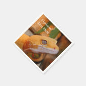 イエローレオパードGecko スタンダードカクテルナプキン (角)