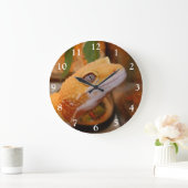 イエローレオパードGecko ラージ壁時計 (ホーム)