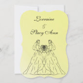 イエローレズビアン結婚式招待状 招待状 (裏面)