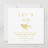 イエローレッツゴーバナナス誕生日バナナパーティーテーマ 招待状 (正面)