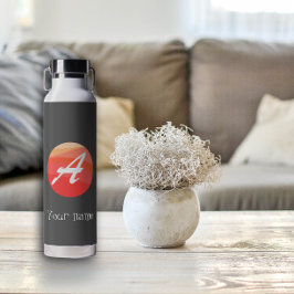イエローレッドオレンジモノグラムイニシャルA ウォーターボトル