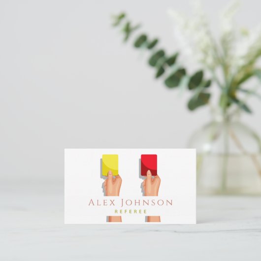 イエローレッドカードサッカー審判スポーツゲームRef 名刺 (スタンド正面)