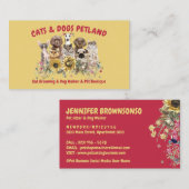 イエローレッドサンフラワードッグキャットトリマーペット 名刺 (正面/裏面)