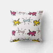 イエローレッドドッグズブルーボーンズグラフィティスタイル枕 クッション (裏面)