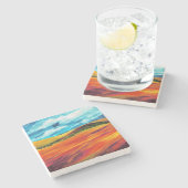 イエローレッドヒルズ ストーンコースター (横)