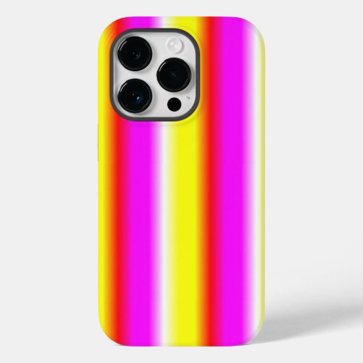 イエローレッドピンクのレインボーストライプン Case-Mate iPhoneケース (裏面)
