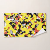 イエローレッドブラックグレーカモフラージュ迷彩柄パターン バスタオルセット (ハンドタオル)