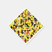 イエローレッドブラックグレーカモフラージュ迷彩柄パーティー スタンダードカクテルナプキン (角)