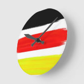 イエローレッドブラック抽象芸術絵画ズアート ラウンド壁時計 (傾斜)