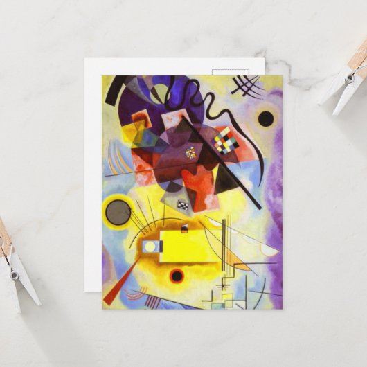 イエローレッドブルーカンディンスキー絵画抽象芸術 カード (正面/裏面インサイチュ)