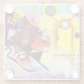 イエローレッドブルーカンディンスキー絵画抽象芸術 ガラスコースター (裏面)