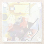 イエローレッドブルーカンディンスキー絵画抽象芸術 ガラスコースター (裏面)