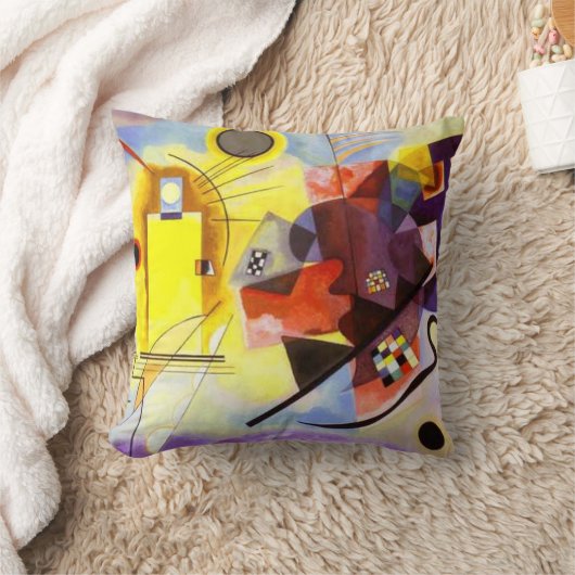 イエローレッドブルーカンディンスキー絵画抽象芸術 クッション (ブランケット)