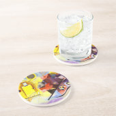 イエローレッドブルーカンディンスキー絵画抽象芸術 コースター (側面)