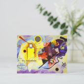 イエローレッドブルーカンディンスキー絵画抽象芸術 ポストカード (スタンド正面)