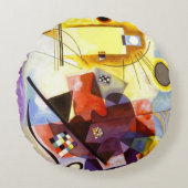 イエローレッドブルーカンディンスキー絵画抽象芸術 ラウンドクッション (正面)