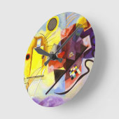 イエローレッドブルーカンディンスキー絵画抽象芸術 ラウンド壁時計 (傾斜)