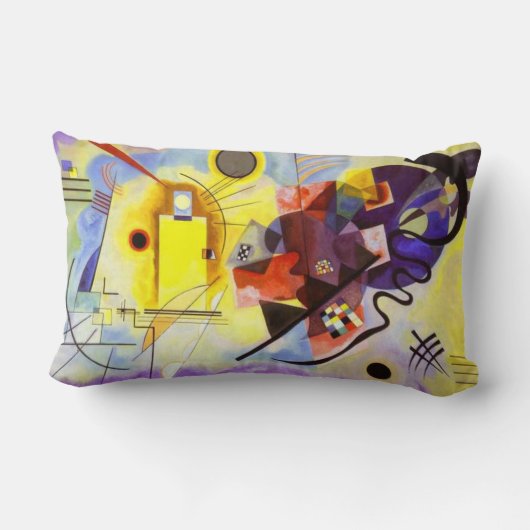 イエローレッドブルーカンディンスキー絵画抽象芸術 ランバークッション (裏面)
