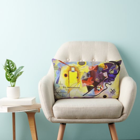 イエローレッドブルーカンディンスキー絵画抽象芸術 ランバークッション (椅子)