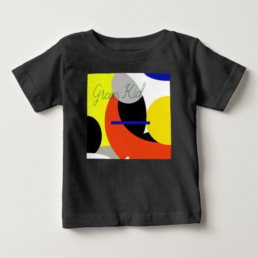 イエローレッドブルー抽象芸術アート ベビーTシャツ (正面)