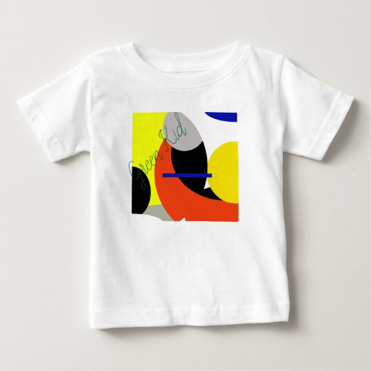 イエローレッドブルー抽象芸術アート ベビーTシャツ (正面)