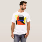 イエローレッドブルー抽象芸術アート Tシャツ (正面フル)