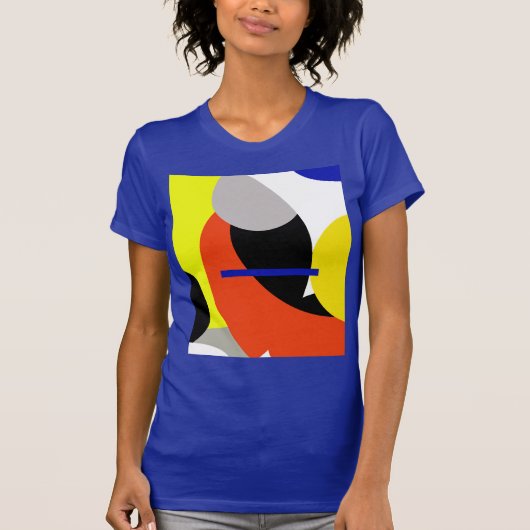 イエローレッドブルー抽象芸術アート Tシャツ (正面)