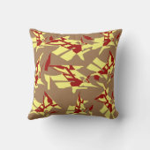 イエローレッド抽象芸術モダンフローラアートプリントオンタン クッション (裏面)