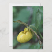 イエローレディースリッパフローラ結婚式日付を保存 招待状 (裏面)