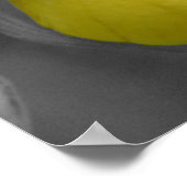 イエローレディースリッパーオーキッドフラワーパーシャルカラー ポスター (角)