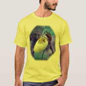 イエローレディースリッパーオーキッドフラワー Tシャツ (正面)