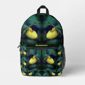 イエローレディースリッパ蘭パーソナライズされた花 プリントバックパック (正面)