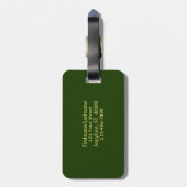 イエローレディースリッパ蘭パーソナライズされた花 ラゲッジタグ (裏面縦)