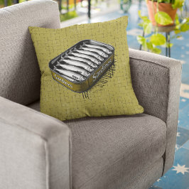 イエローレトロスタイルサーディンおもしろいアートフィッシュ クッション
