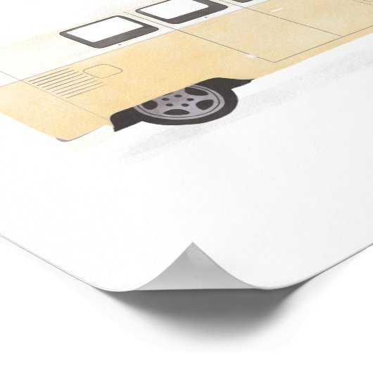 イエローレトロバン子供部屋デコール ポスター (角)