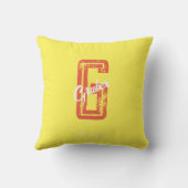 イエローレトロミニマルモダンリストモノグラム名 クッション (裏面)