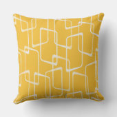 イエローレトロリーノプリント幾何学的パターン クッション (裏面)