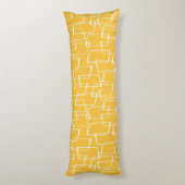イエローレトロリーノプリント幾何学的パターン ボディピロー (裏面 (縦))