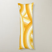 イエローレトロレインボーストライプズ模様 ボディピロー (裏面 (縦))
