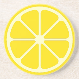 イエローレトロレモンデコールスライスイエローコースター コースター