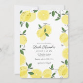 イエローレモエレガントンシトラスブライダルシャワー 招待状 (正面)