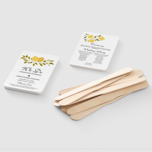 イエローレモエレガントン結婚式 プログラム ハンドファン (組立なし)