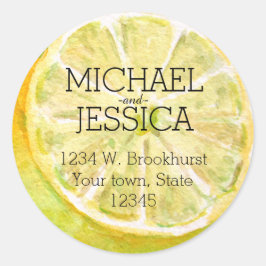 イエローレモパーソナライズされたン ラウンドシール